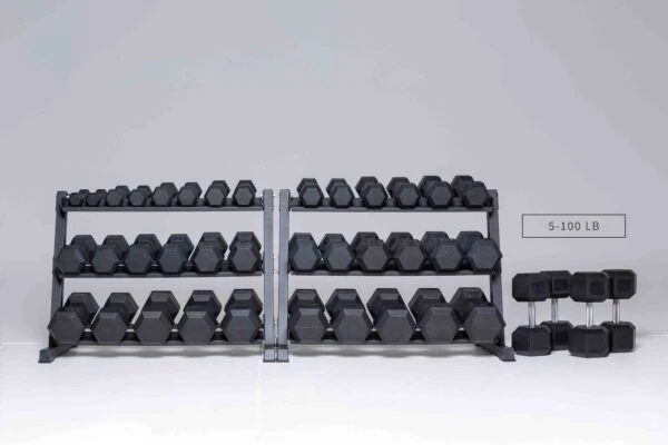 REP Fitness Rubber Hex Dumbbell Sets 3 REP Fitness Rubber Hex Dumbbell Sets